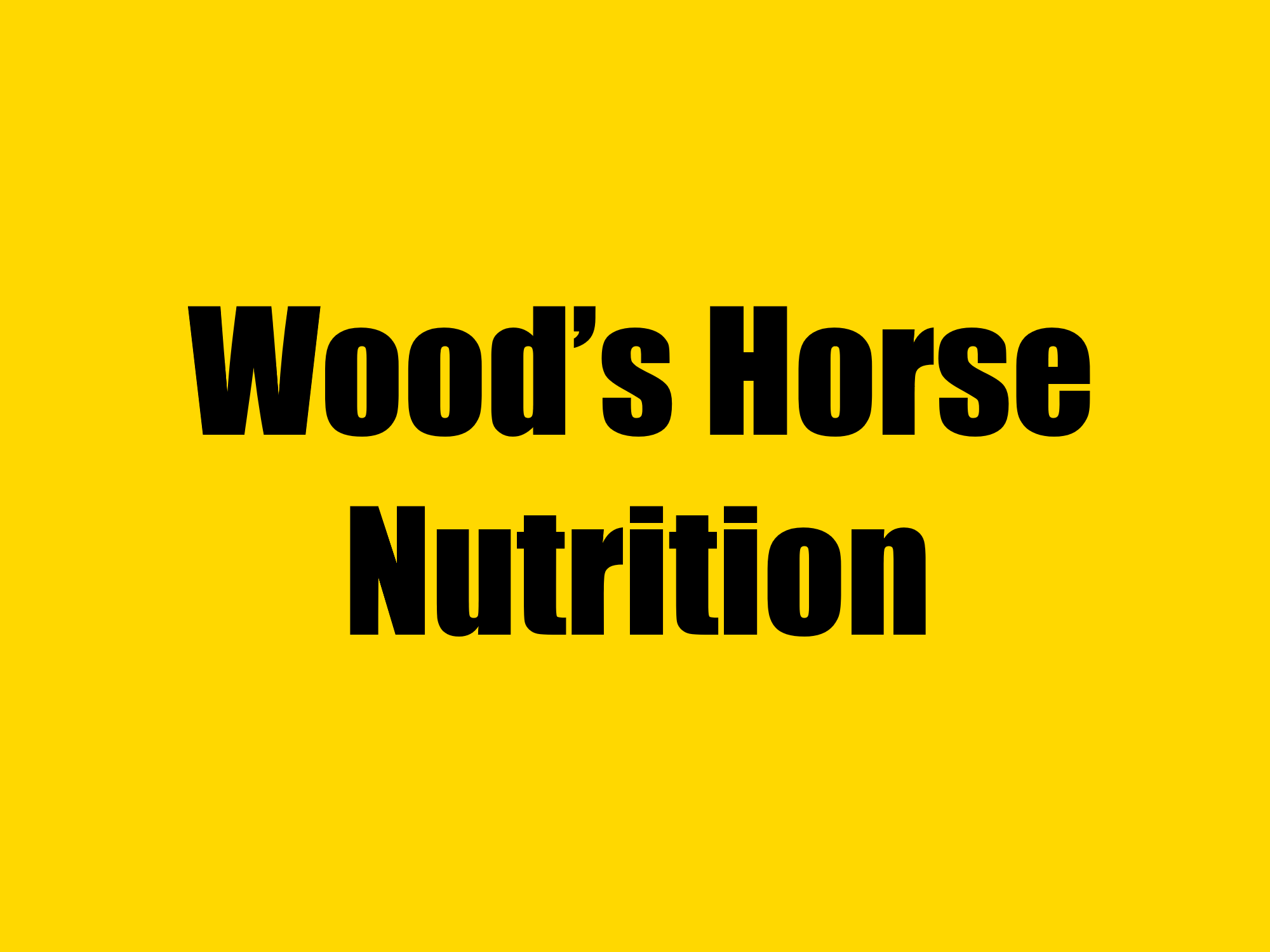 Wood's Pferdeernährung